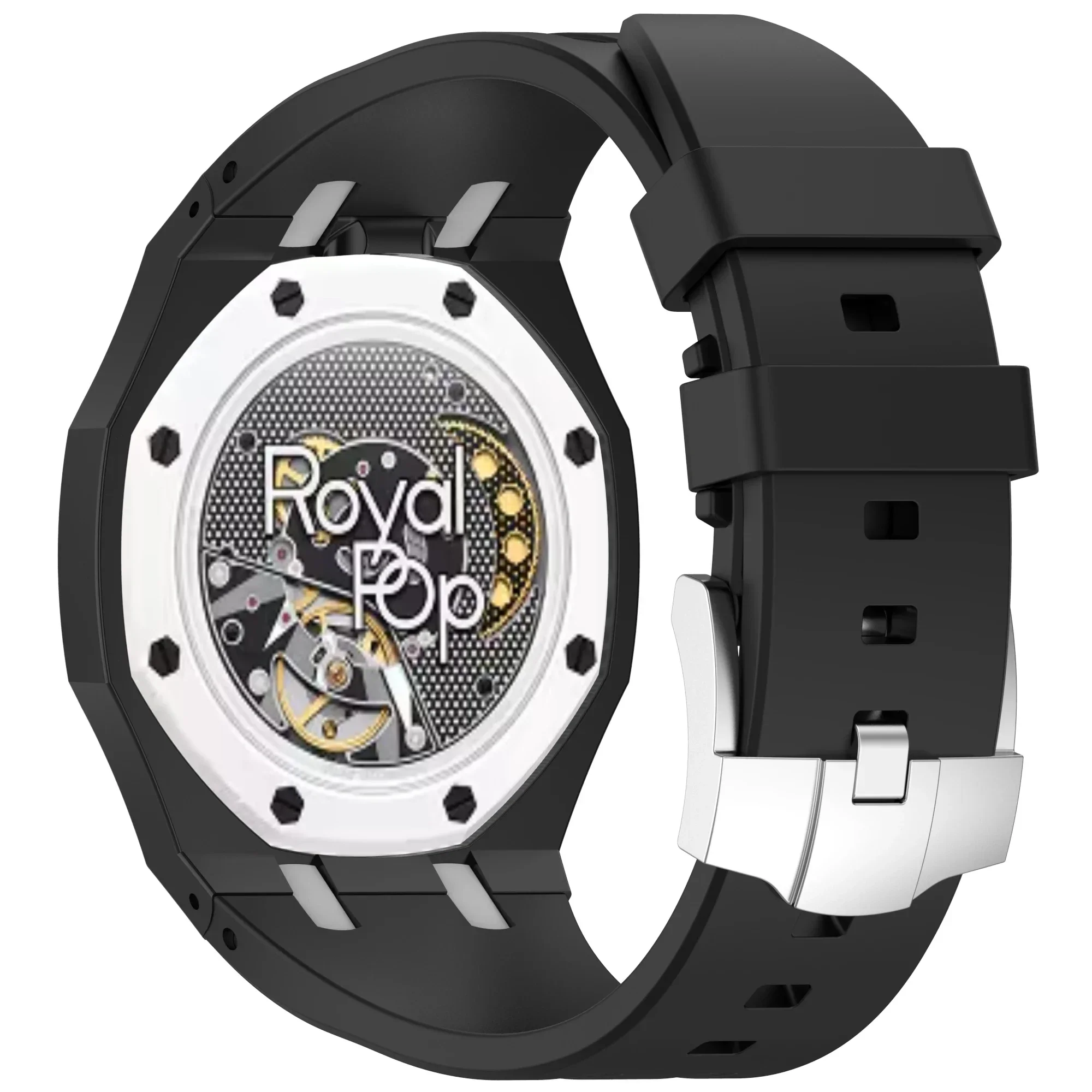 2-in-1-Armband + Gehäuse für Swatch x AP Royal Pop Taschenuhr, umbaubar zur Armbanduhr, PC-Gehäuse + Silikonarmband, Armband-Zubehör – Detail 10