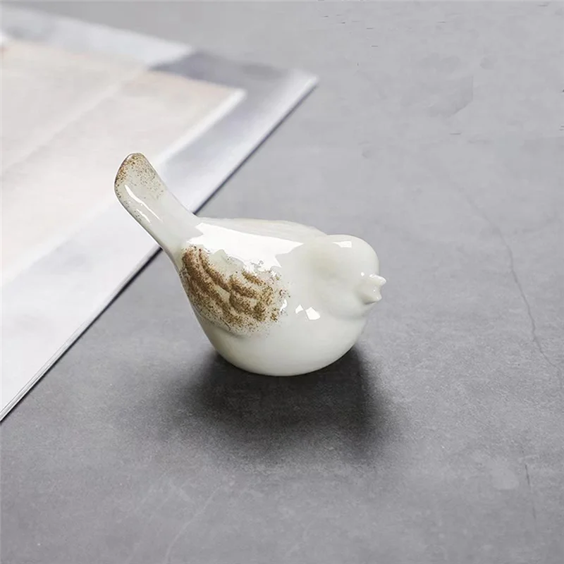 JHD تمثال الطيور الصغيرة الأبيض تماثيل صغيرة على شكل حيوانات ديكور المنزل الحلي الزخرفية لغرفة النوم لغرفة المعيشة مكتب المنزل #4