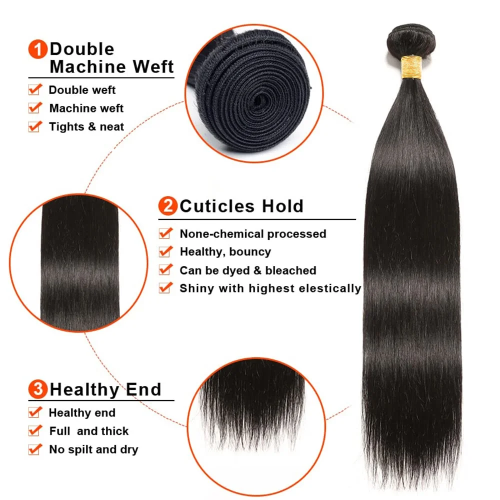 Bone Straight Hair Bundles Brazilian Virgin Hair Weave Bundles Full Cuticle Remy Human Hair Bundles Tissage Cheveux Humains