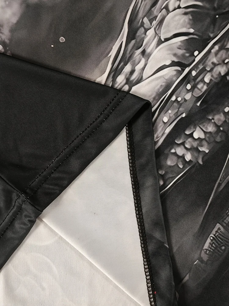 الرجال ثلاثية الأبعاد التنين تي شيرت مطبوع الصيف الشارع عادية طاقم الرقبة ملابس قصيرة الأكمام المحملة القمم موضة Harajuku المتضخم تي شيرت #5