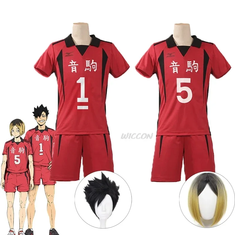 

Аниме Nekoma School Kenma Kozume Kuroo Tetsuro Косплей Костюм Волей Мяч Команда Джерси Спортивная Униформа парик