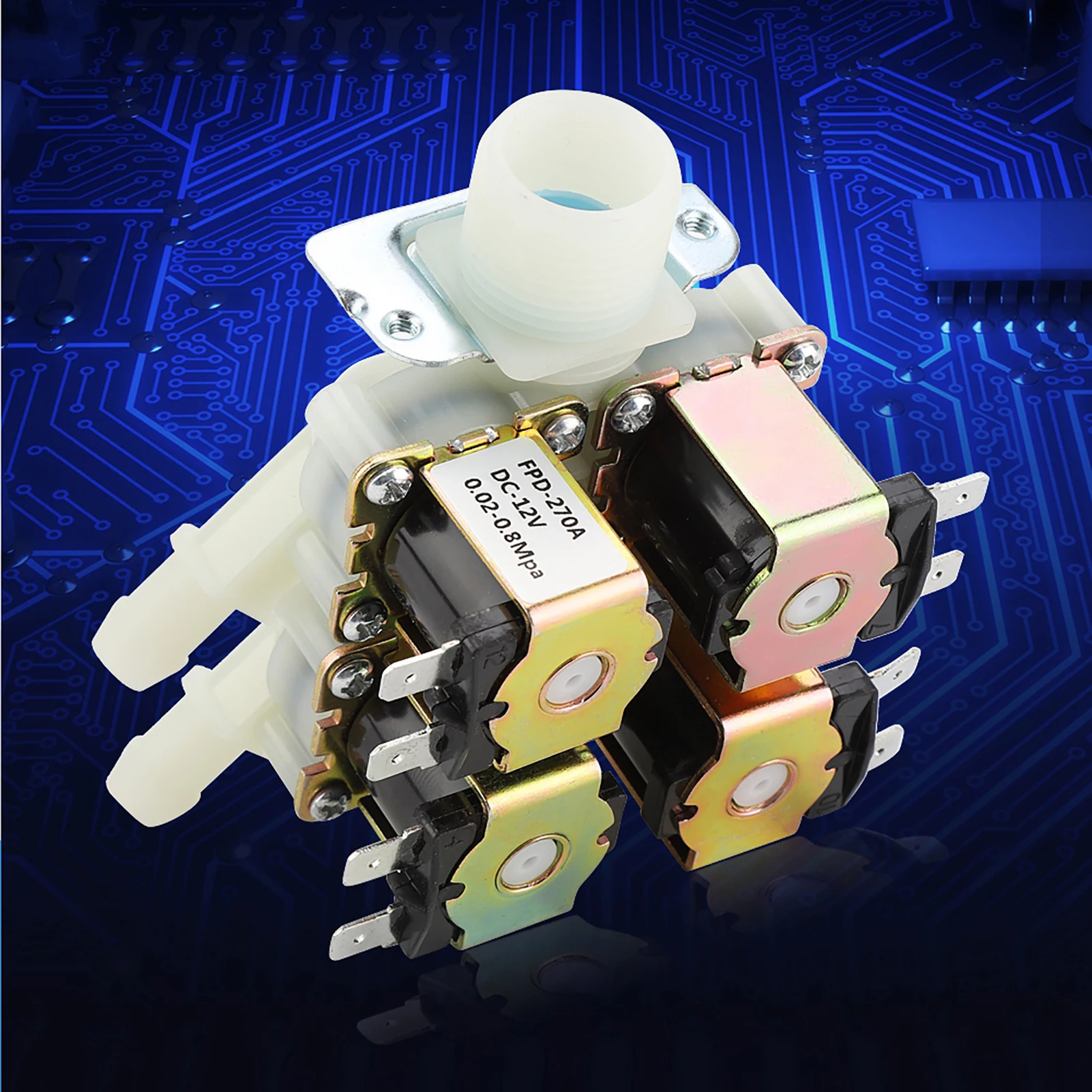 DC 12V DN20 G3/4" 1 入力 4 出力プラスチック電磁弁常閉排水弁