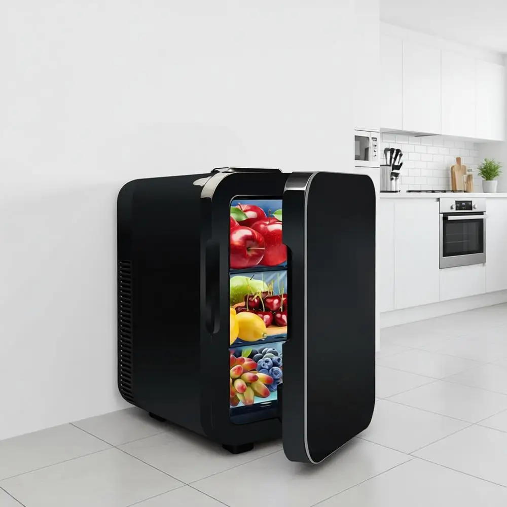 

Мини-холодильник для косметики 10 л, портативный термоэлектрический охладитель и подогреватель с ЖК-дисплеем температуры, AC 120V DC 12V