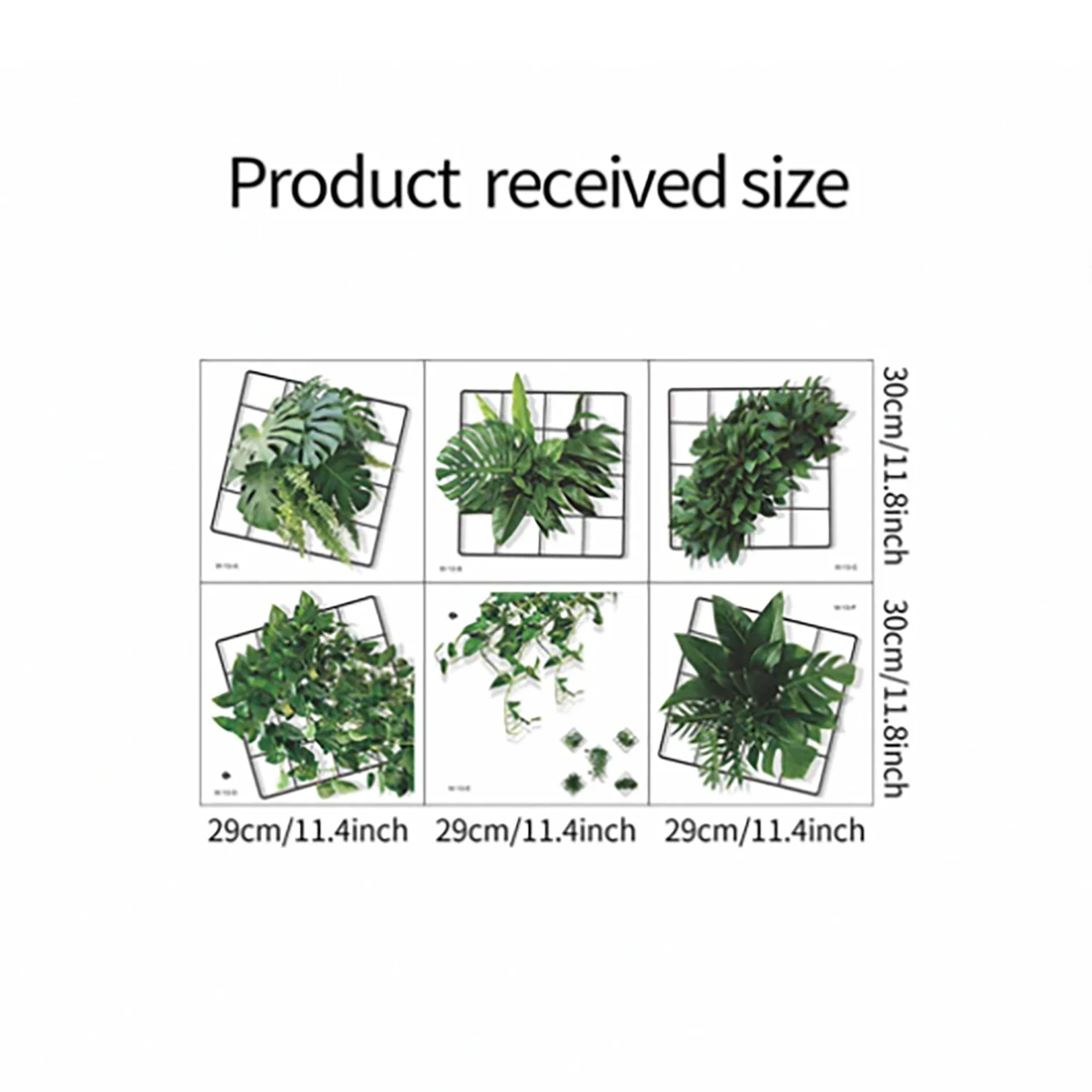 6pcs set of simulated iron mesh green ivy bedroom、living、hall、dormitory decoration wall stickers self-adhesive (style random)