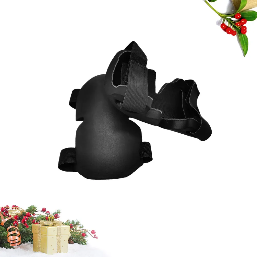 Gardening Knee Pads Black Lightweight Eva Foam Adjustable Straps Contoured Knee Support for Hard Surfaces Construction Soldering