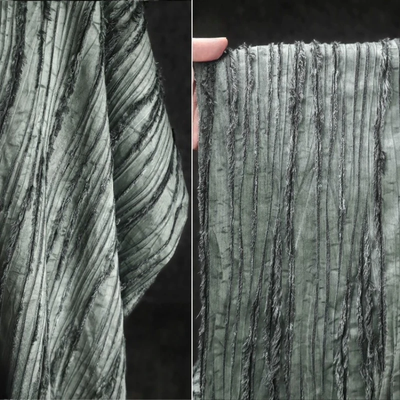 

Винтажная цветная ткань с жареным вертикальным рисунком для нарезанной юбки с цветочным узором, дизайнерская одежда, ткань для шитья своими руками на метр, ткань