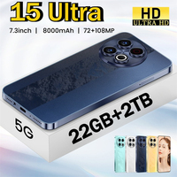 New 15 Ultra Original Cellphones 7.3HD 5G Dual Sim Mobile Phones 7800mAh Smartphone Android 14 Global Version Cell Phone