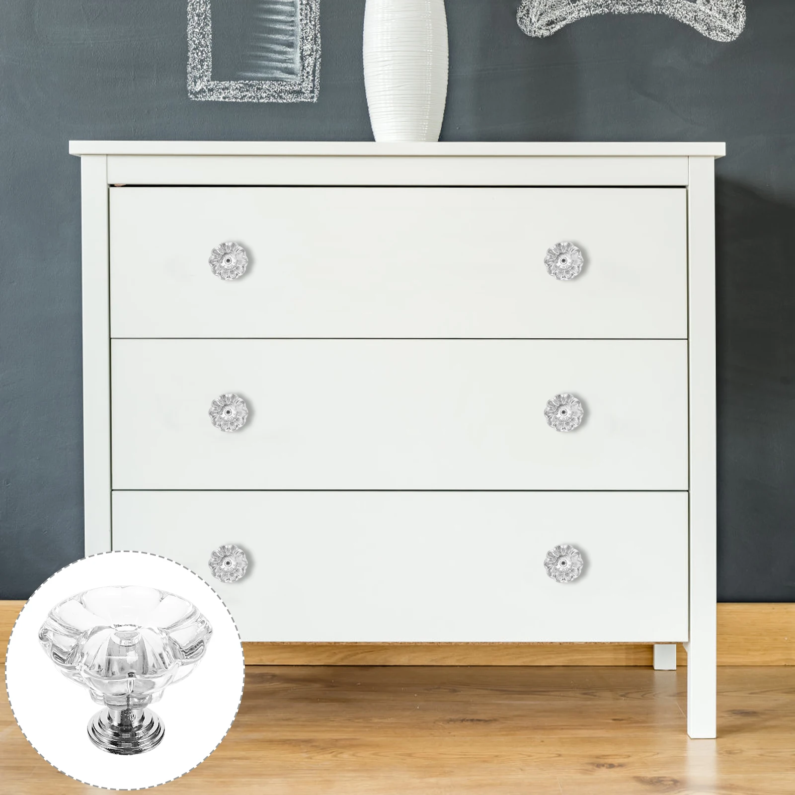 

6 шт., ручки для ящиков, прозрачные акриловые кристально чистые H les для шкафа, книжного шкафа, ручки для семейного использования, прочный, безопасный