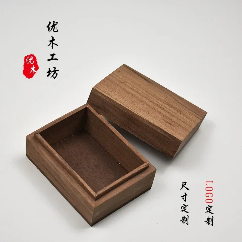 Black Walnut Wood Rectangle Tea Jewel  Figue Handicraft Article Storage Box Gift Packing Luxury Goods