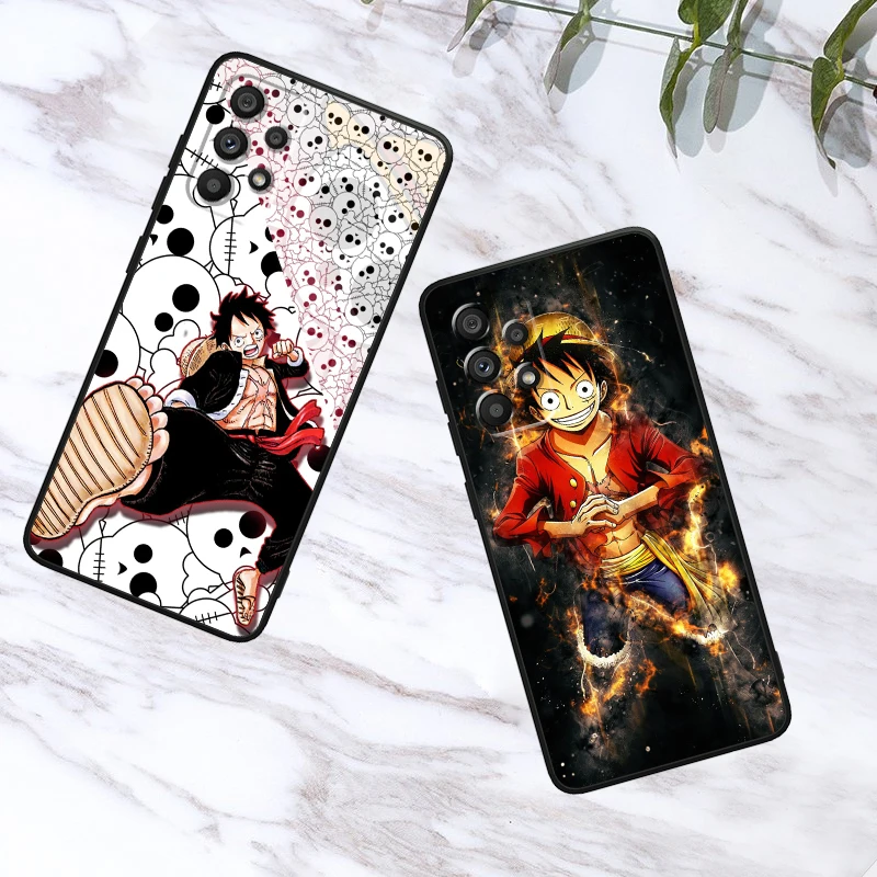 One Piece Animation Cartoon For Samsung Note 20 10 Ultra Plus A31 A14 A12 A70 A34 A25 A04 A05 A15 A24 5G Black Cover Phone Case