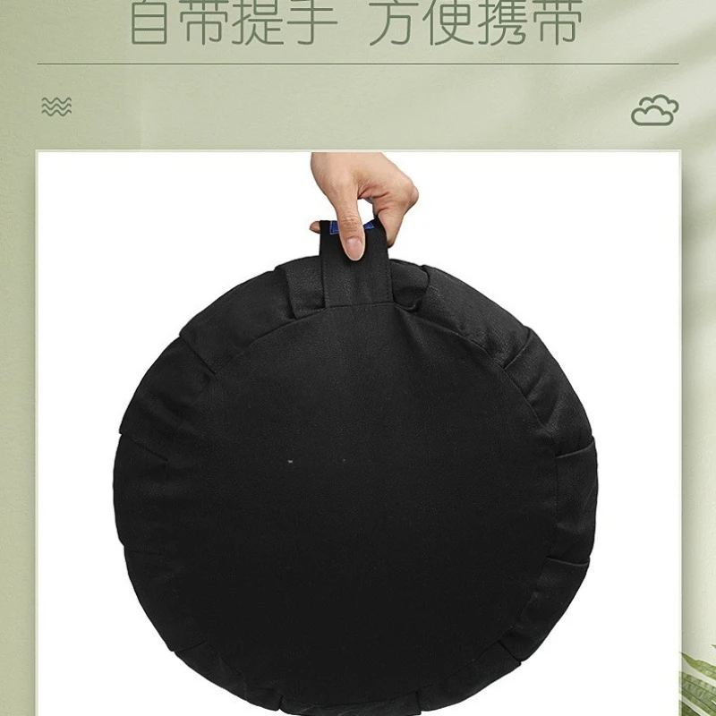 Meditation Mat Yoga Equipment Pumpkin‑Shape Buckwheat Hull Cushion, All‑Cotton Breathable Pad for Yoga, Meditation & Sofa Rest