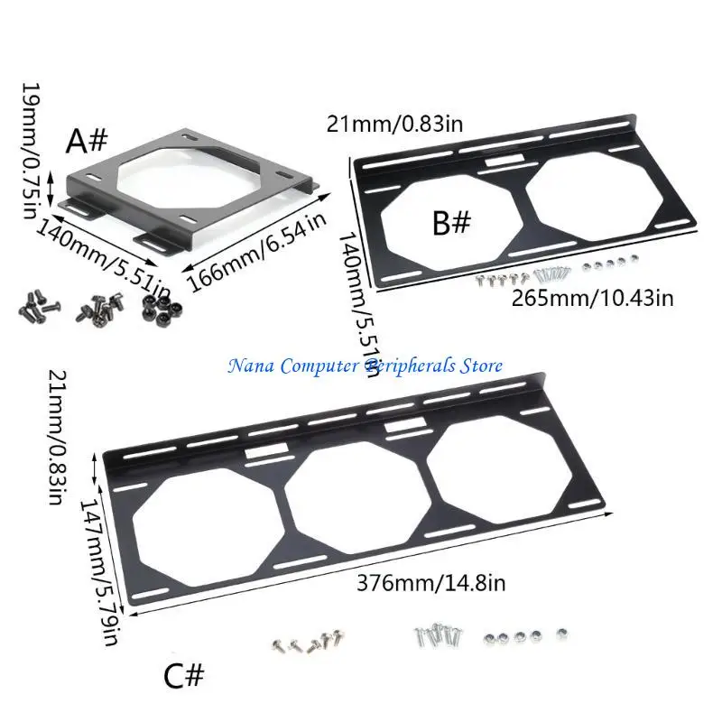 Soporte montaje del ventilador F68C para ventiladores 36 24 36 Cucharera computadora Ventilador