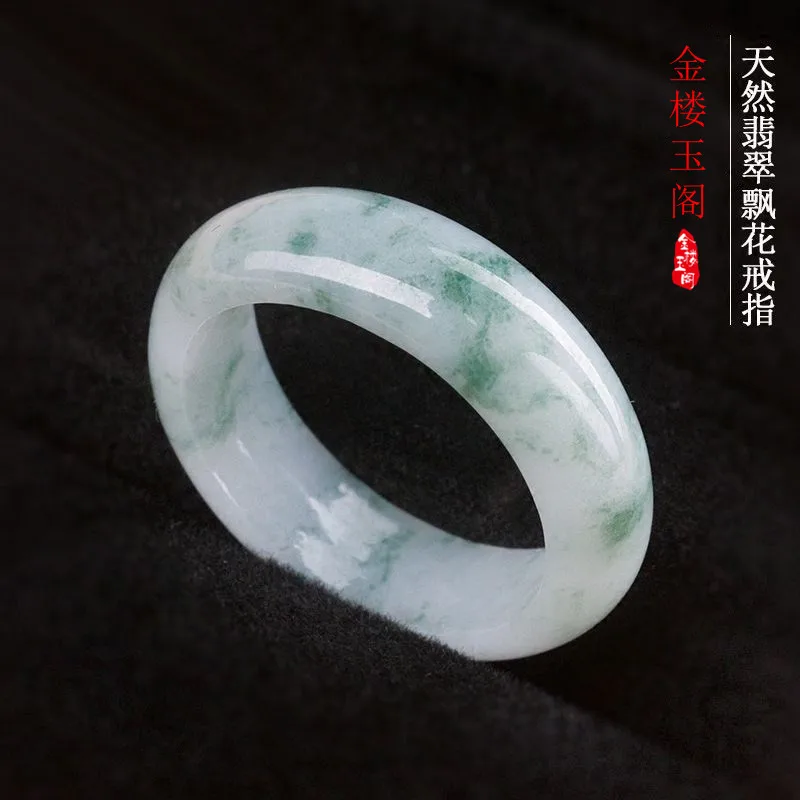 

Burma Jade Ring Women Fine Jewelry Accessories Genuine Myanmar Jadeite Floating Green Jades Rings For Girlfriend Mom Gifts