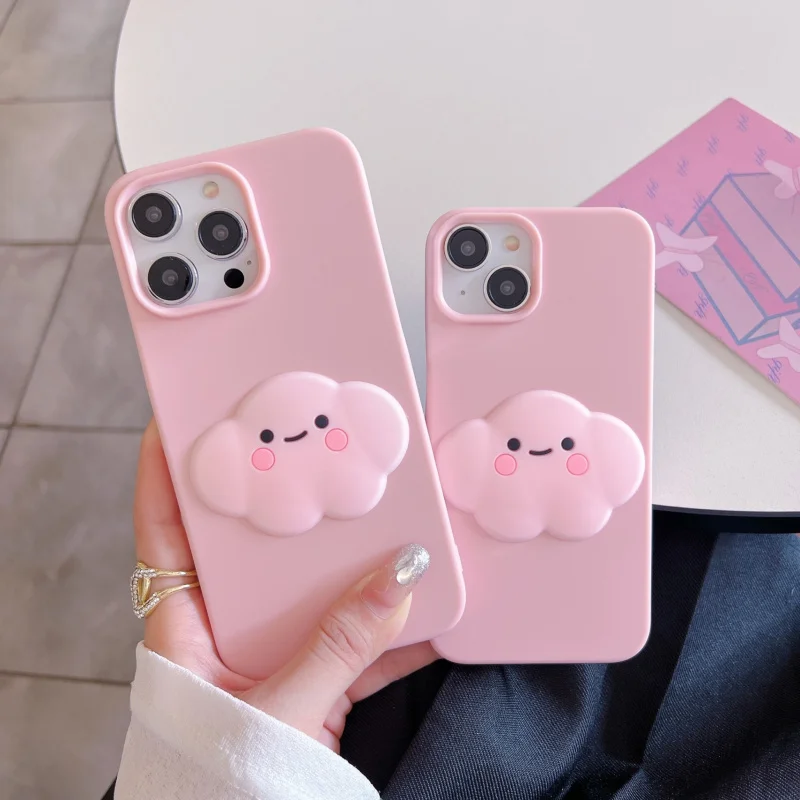 

Applicableiphone16promaxPhone caseiPhone15New14Protective Sleeve13Anti-fall advanced designinsPink Clouds