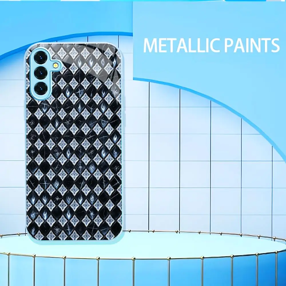 Black and silver checkered s26 ultra s25 glass phone case for Samsung Galaxy S26 S25 S24 S23 S22 FE,Ultra,Plus Dropresistant