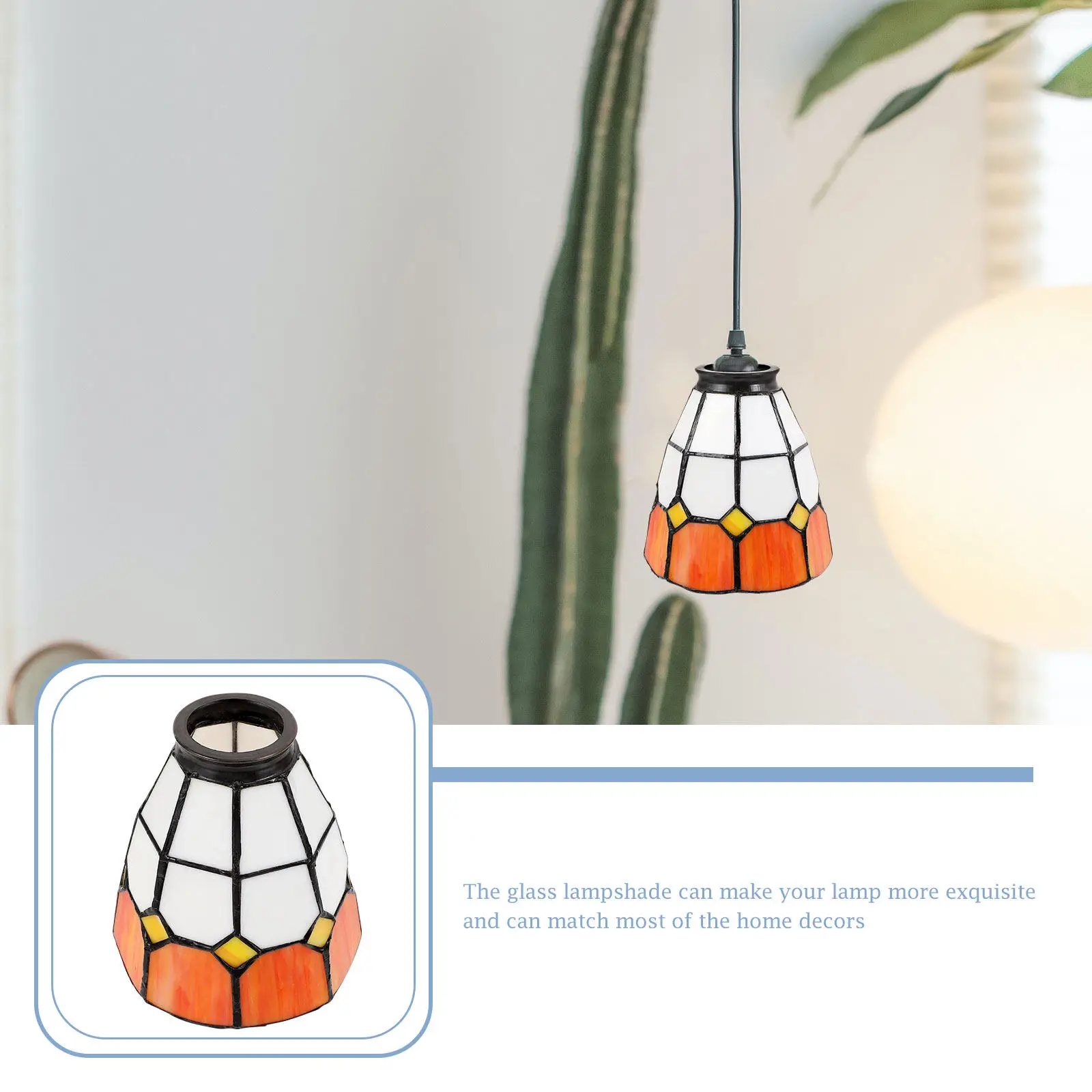 1Pcs Glass Craft Light Shade Decorative Diffuse Lighting Cover for Bedroom Living Room Warm Atmosphere Easy Install Removable