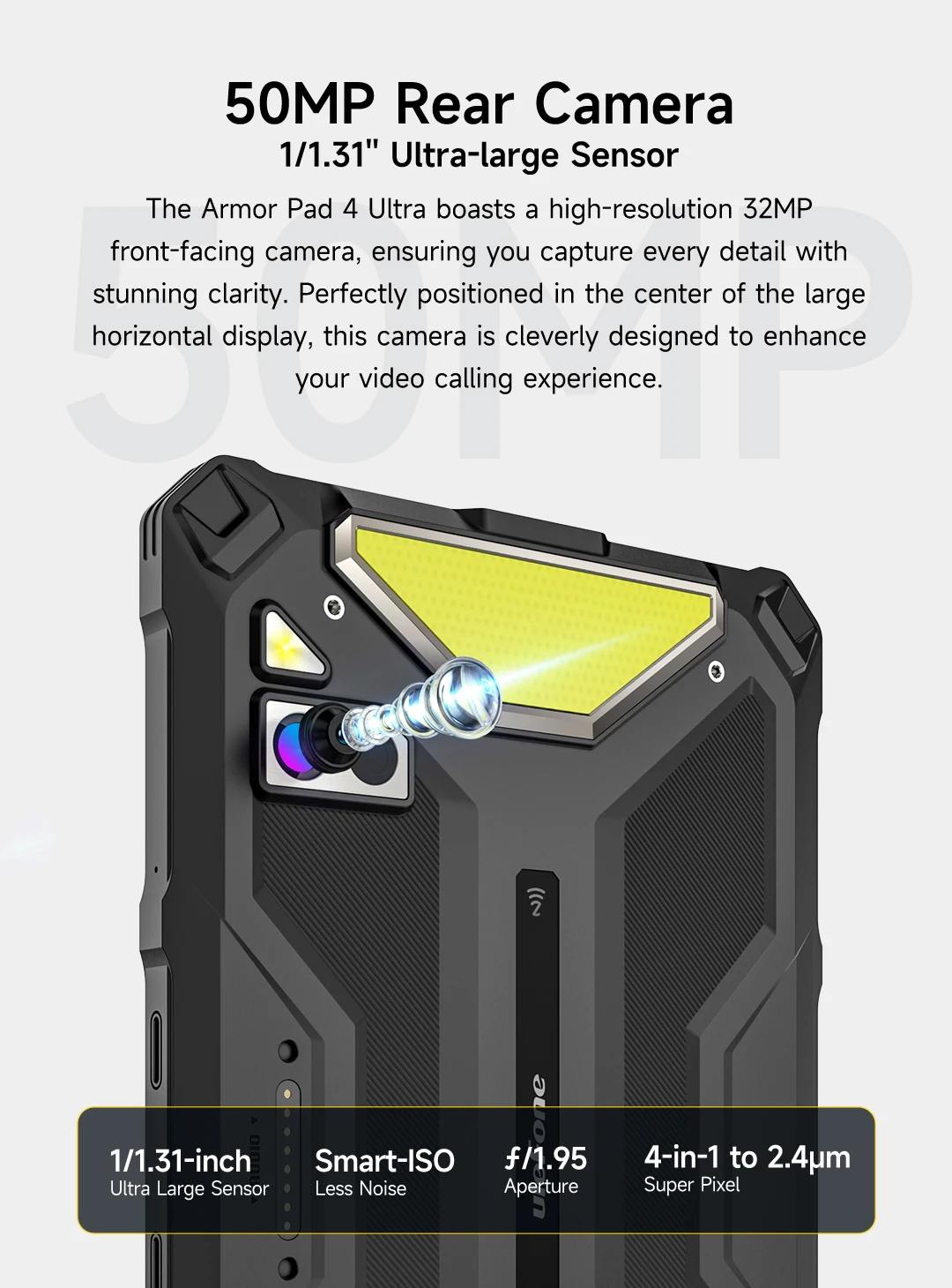 Ulefone Armor Pad 4 Ultra 5G Rugged Tablet Thermal Imaging 10.36' 2K Up to 16GB RAM 256GB ROM 11800 mAh Battery Android Global