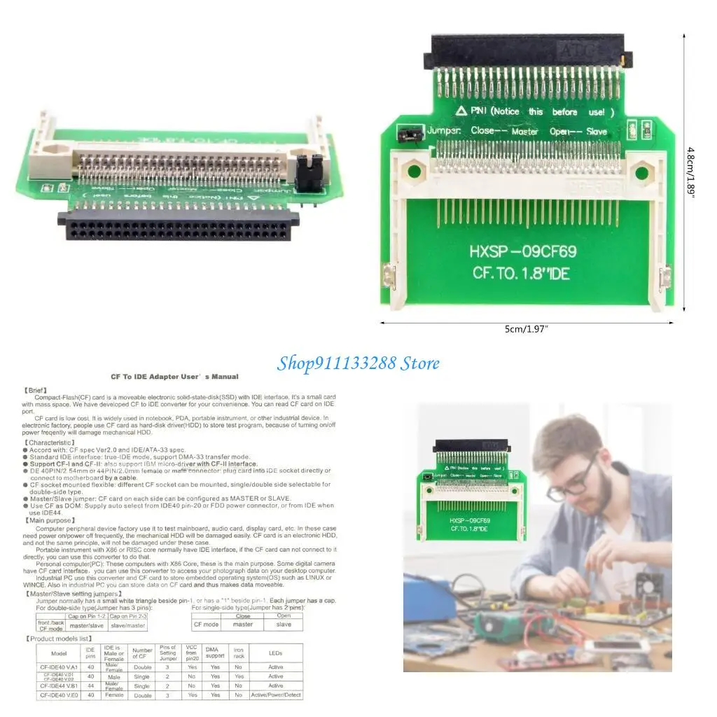 

G88D CARD для IDE 1.8INCH 50PIN HARD DISK TENSK ADAPTER SSD ADAPTER для 1,8 HDD -карты