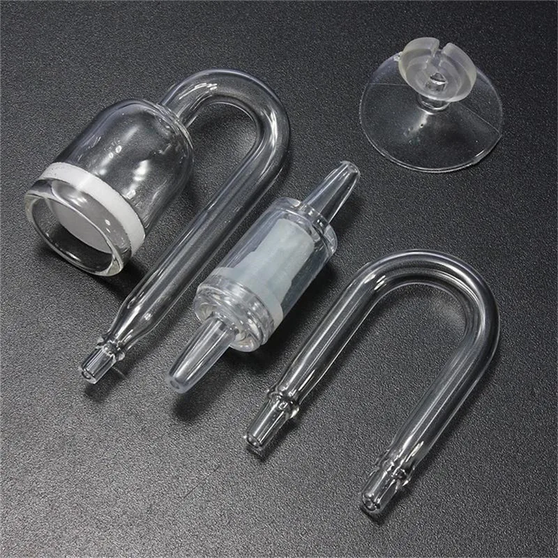 U-förmige CO2-Diffusoren aus Glas für Aquarien, CO2-Diffusoren, Glasbecher, Kohlendioxid-Reaktor, Keramikscheiben für Aquarien
