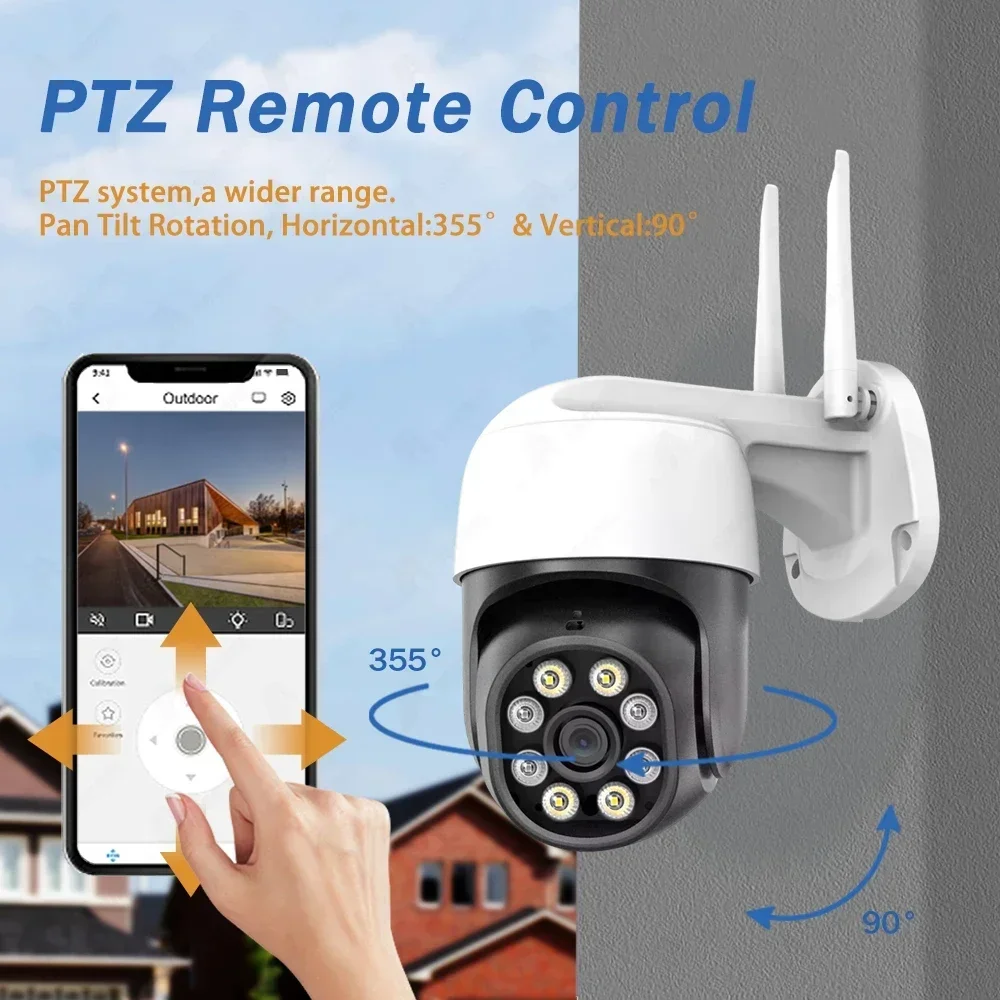 5MP Smart Life Mini PTZ Camera Color Night Vision Home Auto Tracking PTZ Control CCTV Wifi Surveillance Camera Tuya App