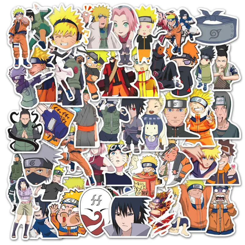 50pcs NARUTO Anime Graffiti Stickers Suitcase Water Cup Stationery Mobile Phone Car Scooter Laptop Decorative Stickers