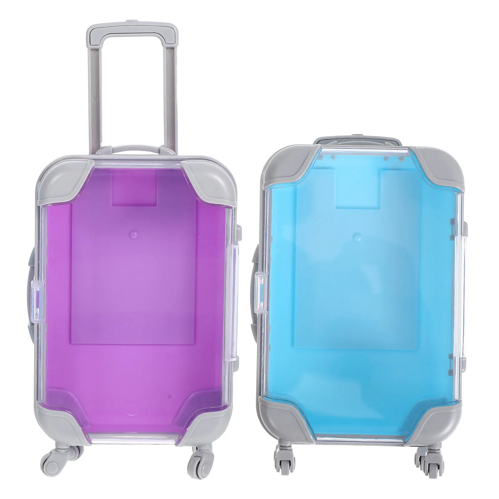 

2Pcs Mini Eyelash Travel Cases Luggage Style Retractable Handle Waterproof Shockproof Lash Storage Organizer Makeup Container