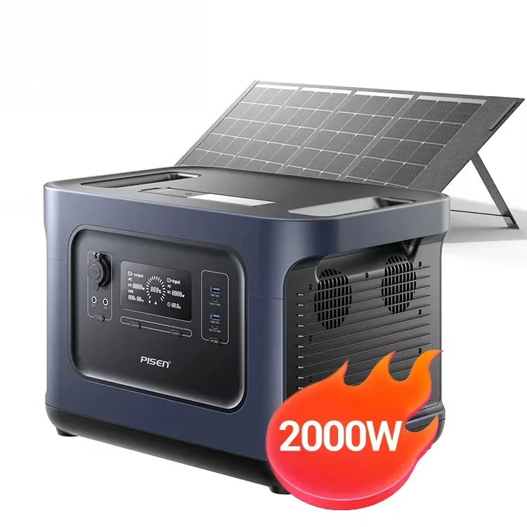 

PISEN 2000W Energy Storage Battery 120v Solar Power Station 2000w New Energy Power Station For Emergency Household