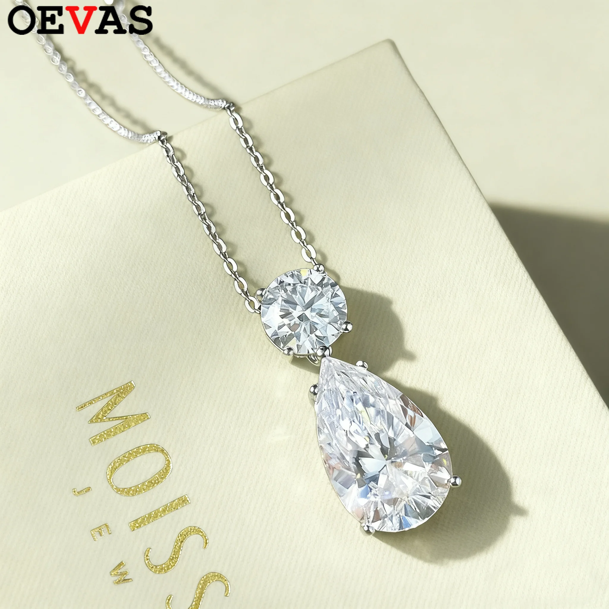 

Ожерелье с подвеской OEVAS 8CT из муассанита и бриллианта для женщин, 100% стерлинговое серебро 925 пробы, сверкающее ювелирное изделие для помолвки, свадьбы, вечеринки