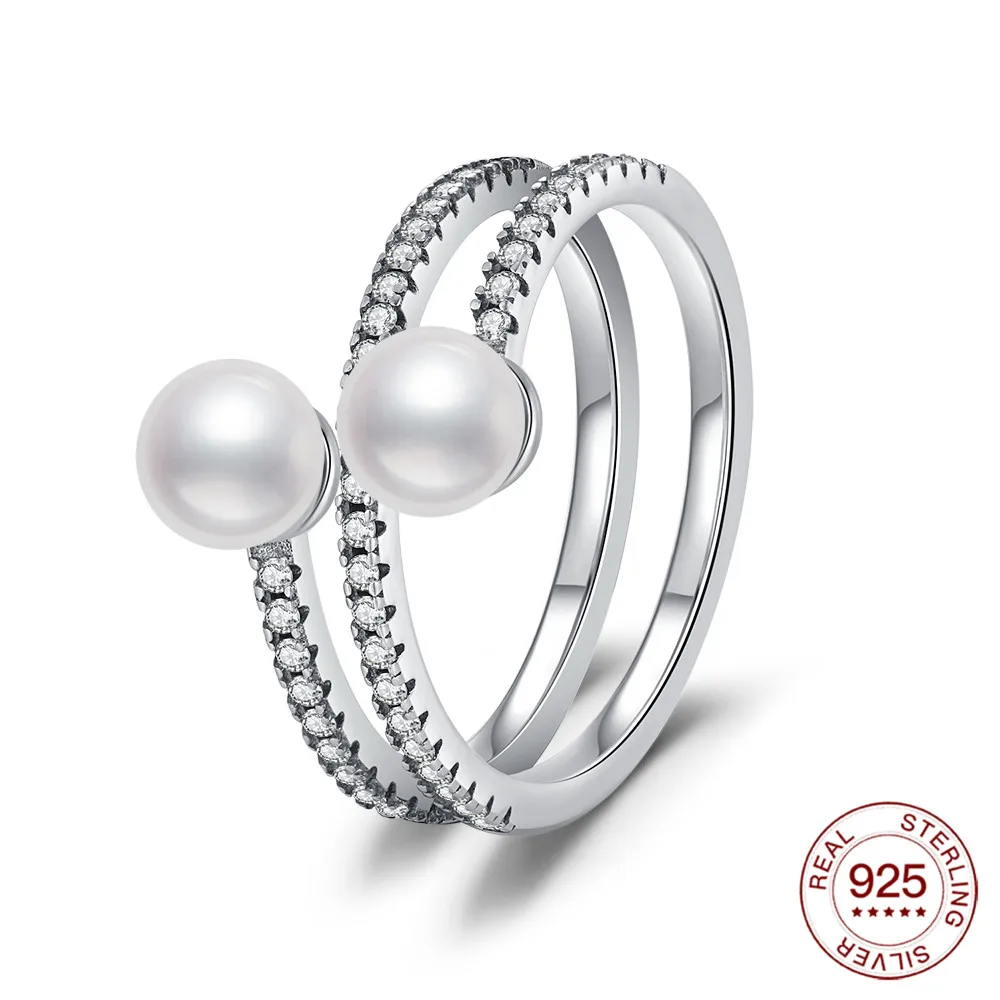 Women's 925 Sterling Silver Pearl Ring