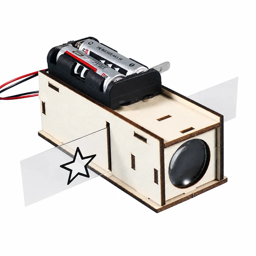 DIY Wooden Slide Projector STEM Educational Toys Kids Physics Optical Science Experiment Assembly Kit School Teaching Aids Gifts