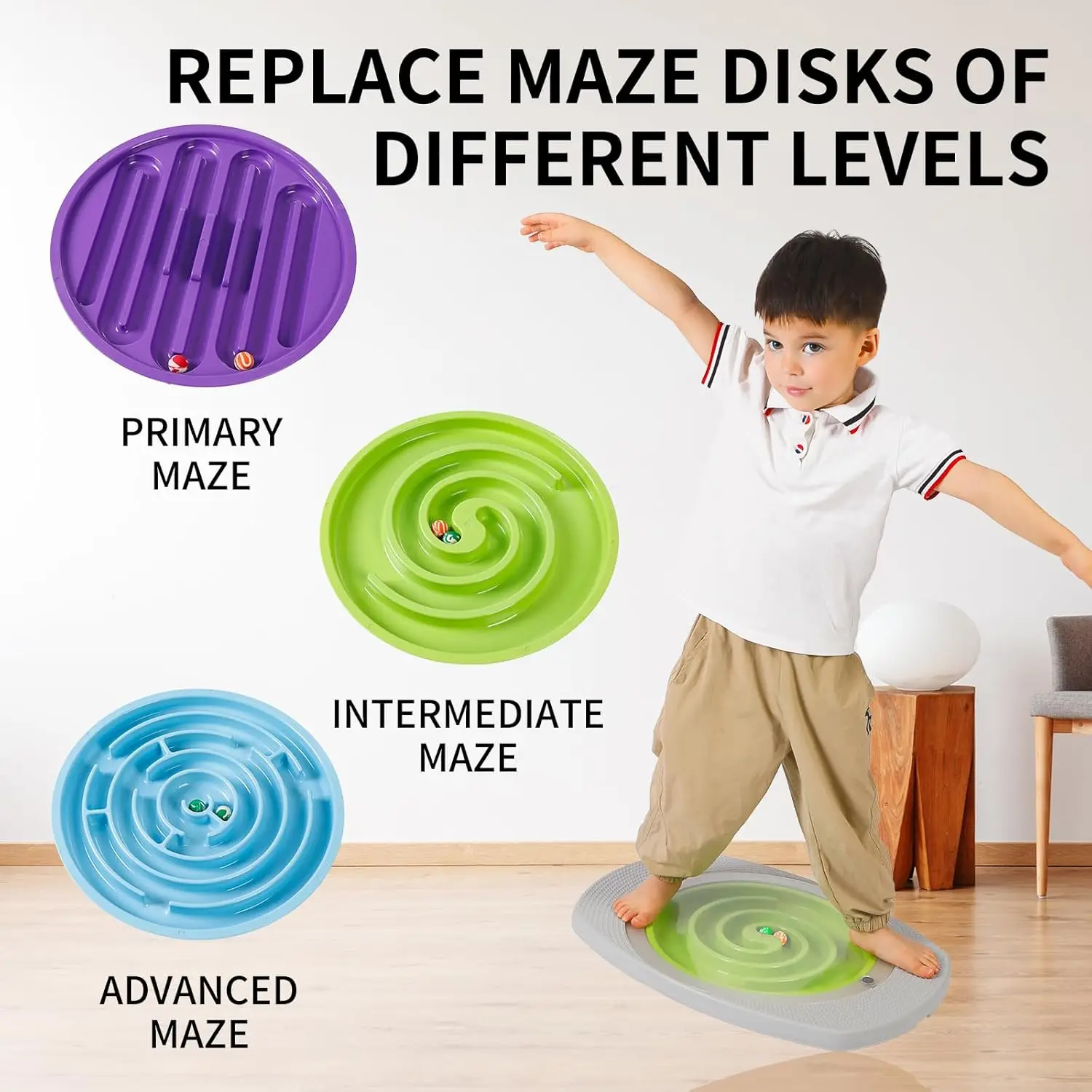

Balance Board Maze for Kids 3 Replacement Labyrinth Boards Toddler Balancing Board Sensory Training Children'S Educational Toys