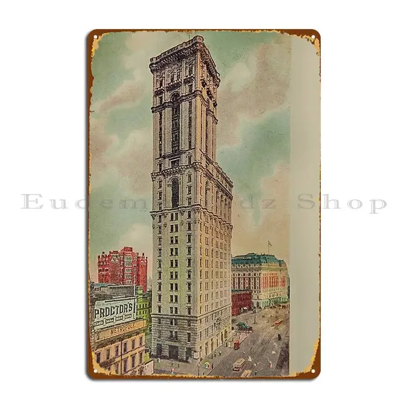 Times Building In New York Circa 1907 placa de Metal hogar personalizado Bar cine personaje cartel de estaño