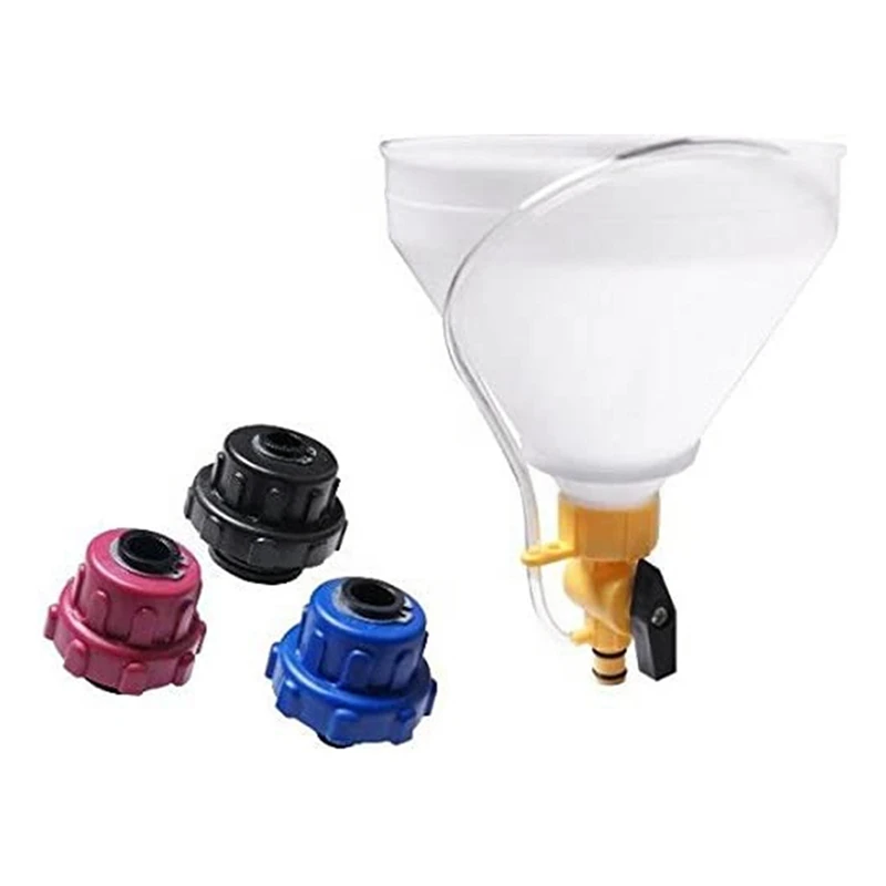 Car Engine Coolant Refilling Funnel Auto Cooling System Filling Garage Tools With 3 Adapters For Ford Mazda Easy To Use