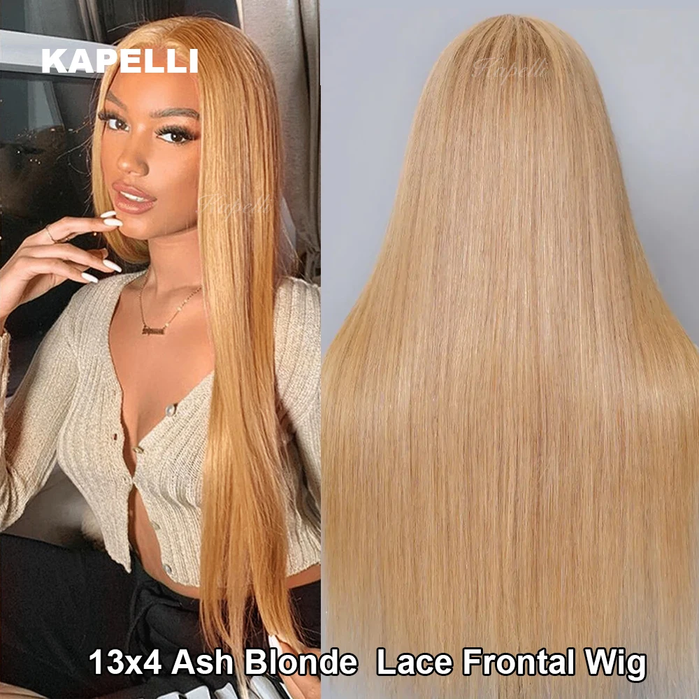 

13x4 HD Прозрачные кружевные фронтальные парики 27 Медовый блондин Цвет Парики из натуральных волос на кружеве для женщин Необработанный бразильский парик на шнурке Прямой