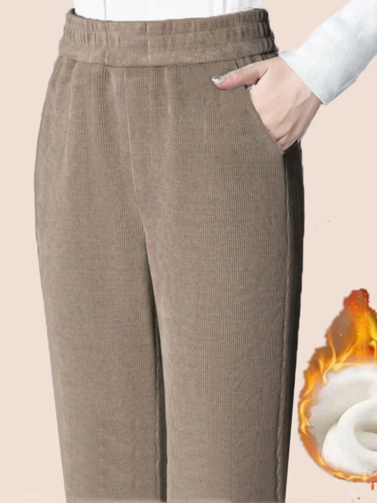 Thiened سروال قصير هارلان عالية الخصر الخريف الشتاء حجم كبير التخسيس أمي السراويل Fce اصطف السراويل النسائية العصرية #4