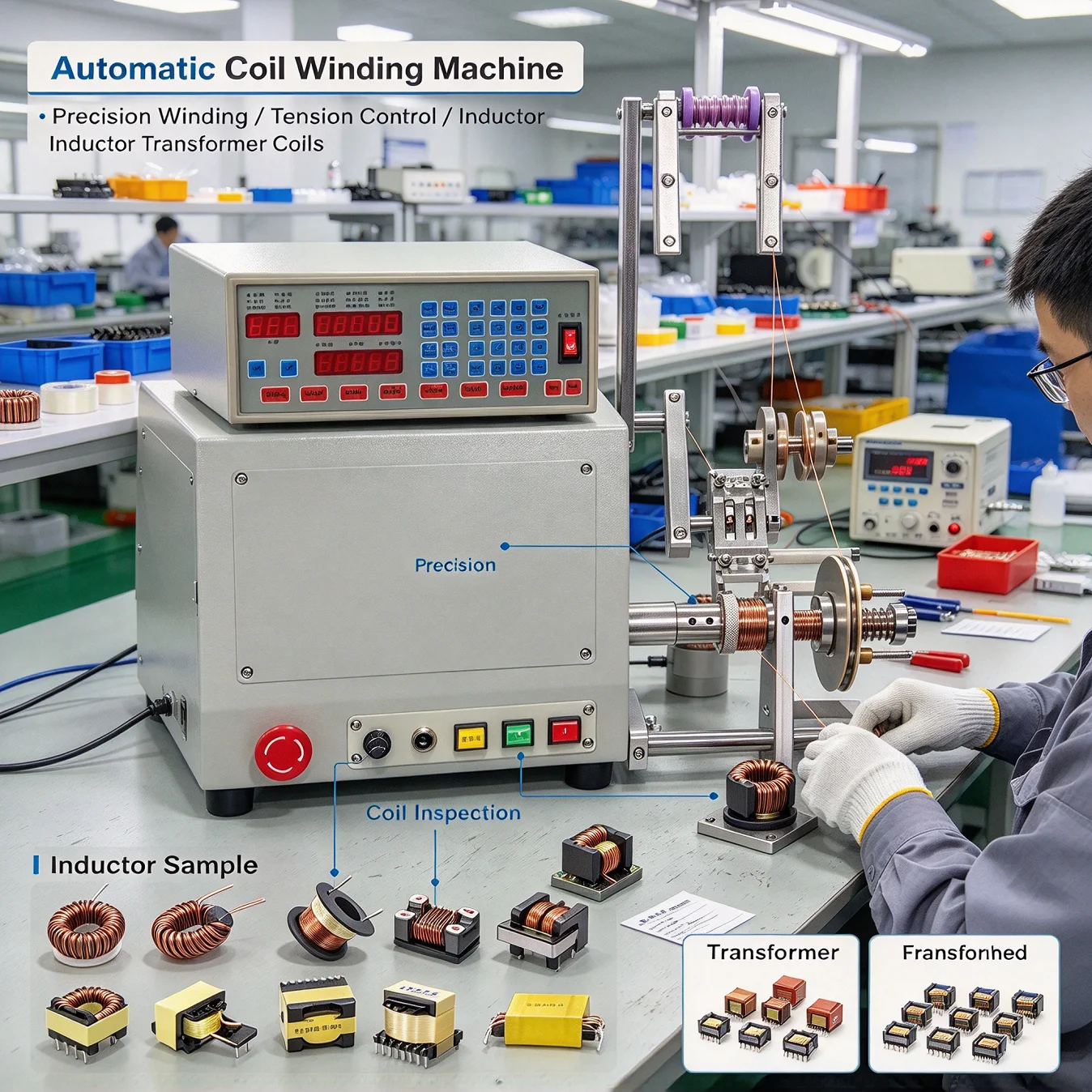 LY 810 810S 820 830 High Quality New Computer Transformer C Automatic Coil Winder Winding Machine For 0.03-1.2mm Wire