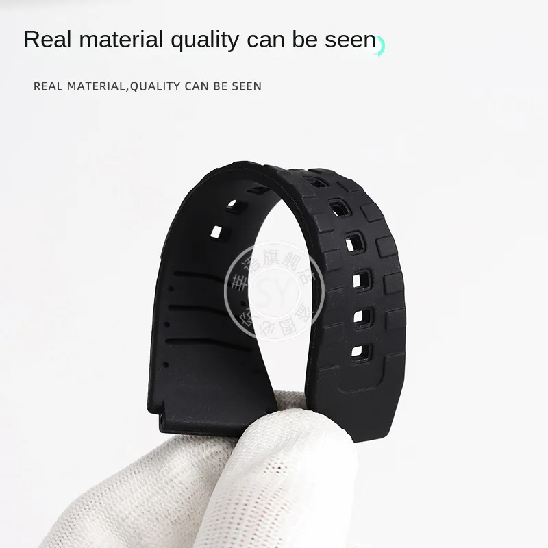 Shenyu Silicone Watchband For Casio MWA-100HD-1A MWD-100H series silicone rubber male Watch strap with Convex Interface 20mm