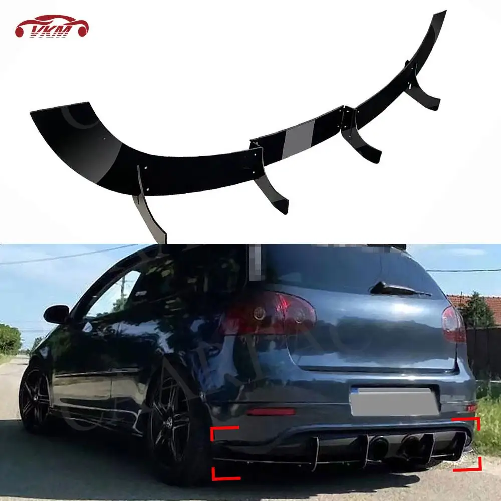 

Car Rear Bumper Lip Diffuser Side Splitter Spoiler Trim Black Tuning For Volkswagen Golf 5 MK5 R32 2005-2009 ABS Car Accessories