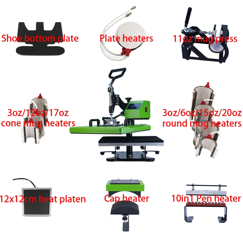 for 15 in 1 2500w digital power box combo heat press swing away machine sublimation