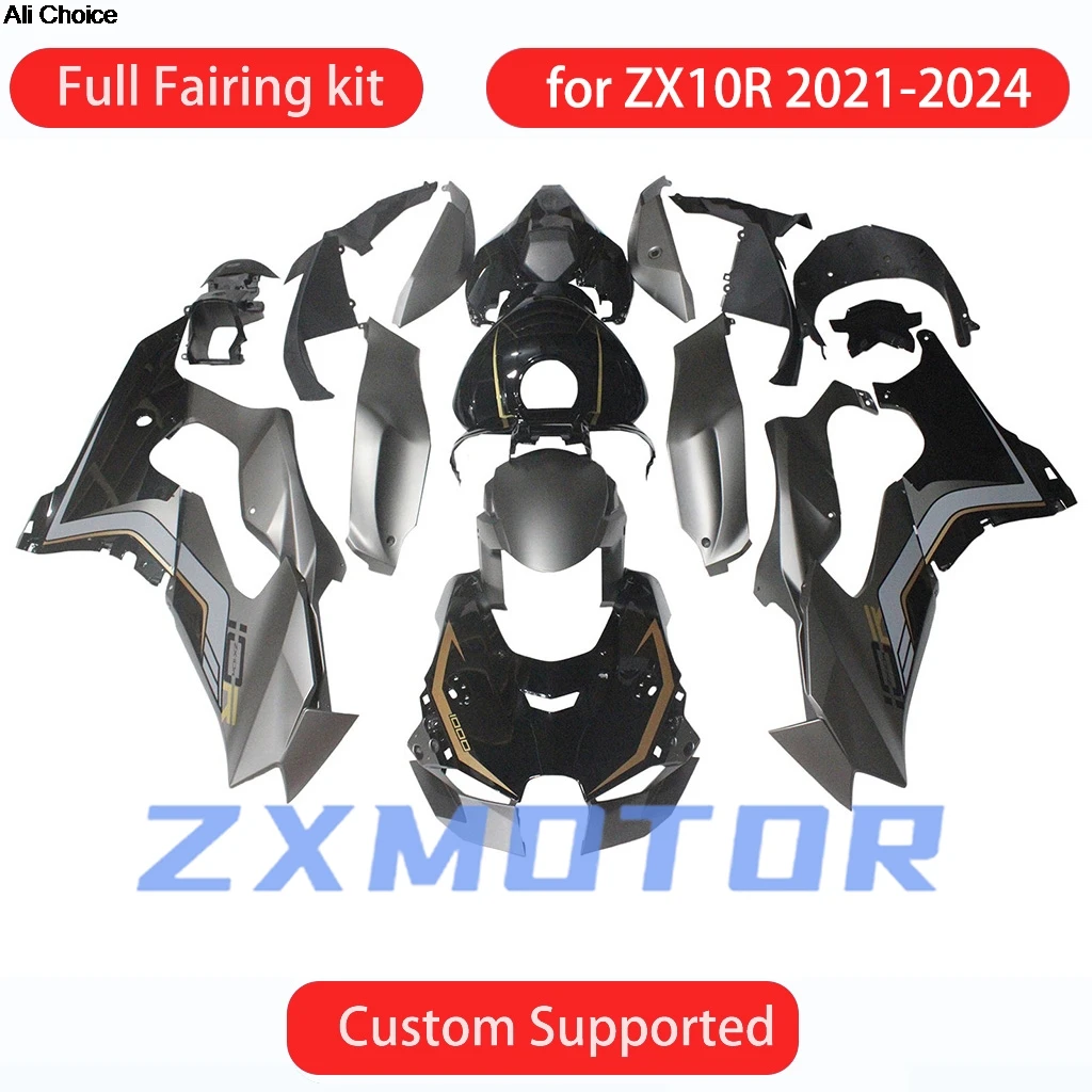 

Новый комплект обтекателей на заказ ZX10R 2021 2022 2023 2024, комплект деталей кузова мотоцикла, обтекатели для KAWASAKI ZX 10R 21 22 23 24