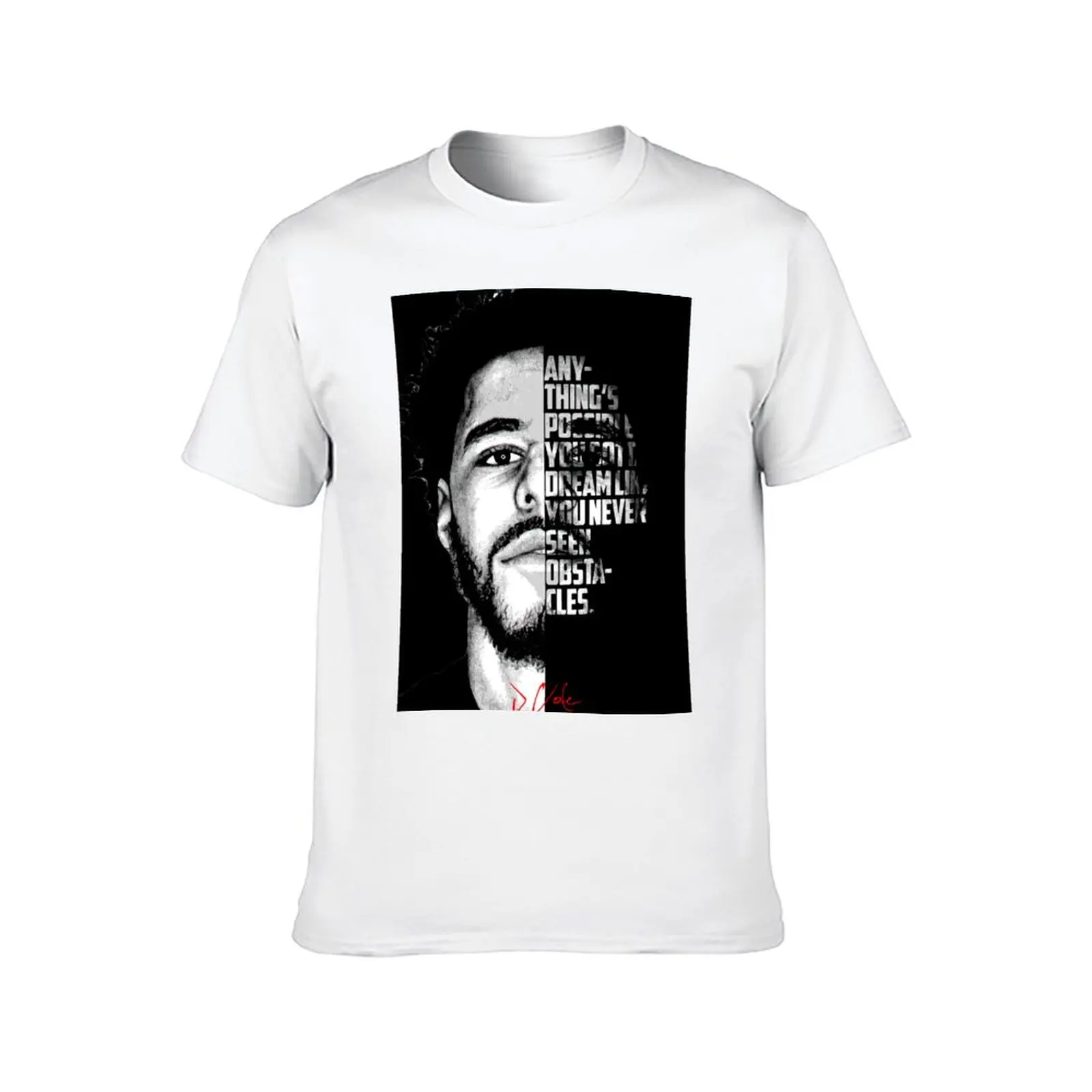 Black and white J Cole quote. T-Shirt anime t shirts for man t shirt man cotton cotton t shirts man 100% T-Shirt #2
