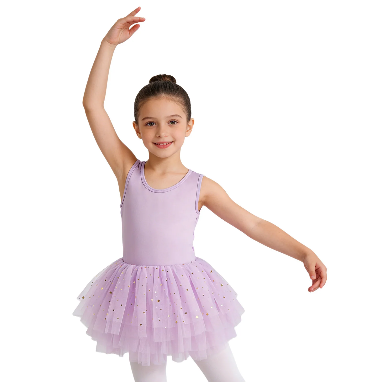 Competition Ballerina Ballet Dress Dance Leotard Kids Girls Ballet Dance Dress Layered Sequin Tulle Tutu Dress for Performance
