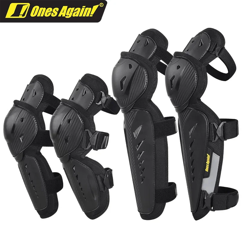 Ones Again Classic Motorcycle Protective Gear 4 Pcs Knee and Elbow Guards CE Protective Breathable Motorcycle Protective Gear