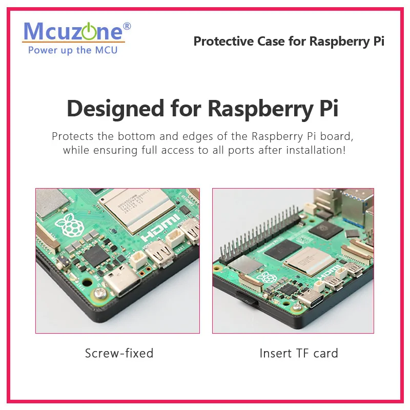 Protective Case for Raspberry Pi，3D printed，Compatible with Raspberry Pi 5 /4B/3B