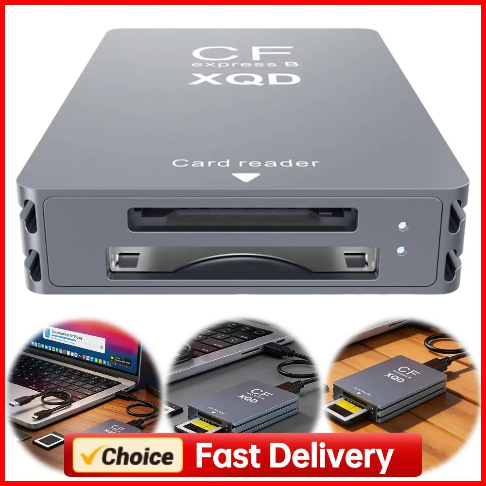 

10Gbps XQD/SD Memory Card Reader with USB C To USB A/C Support Thunderbolt 3/4 Port for Professional Filmmakers Content Creators