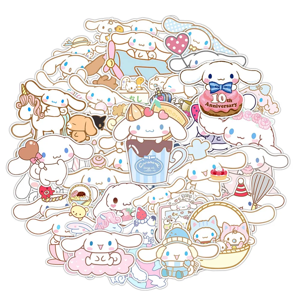 ملصق كرتون 10/25/40 سانريو لطيف Cinnamoroll كتابات مقاومة للماء شارات لعبة أطفال ديي القرطاسية مربع ملصق كوب ماء