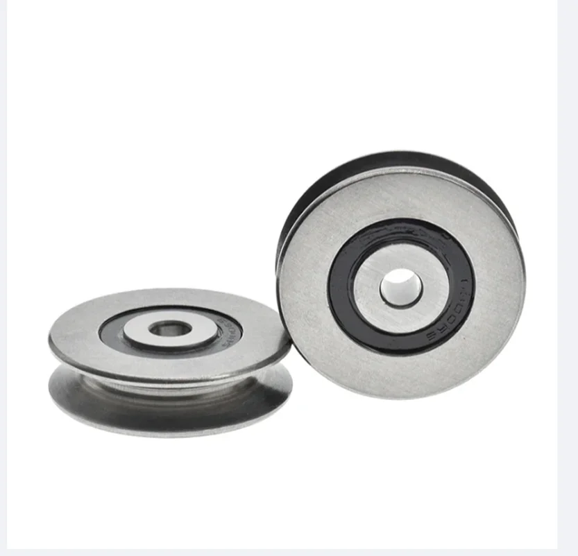 1PCS Heavy loading U Groove Metal Wheel Roller For Guide Rail 8mm Bore Sliding V type pulley bearing 8*50*13mm