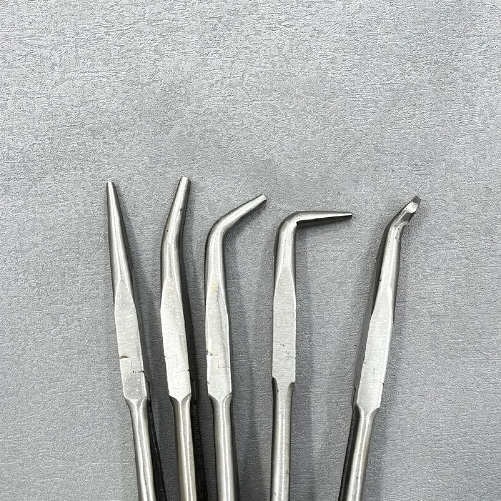 For LAVIEMOT Extra Long Reach Pliers 11 Inch Needle Nose Bent O Tip Precision Mechanical Assembly Repair Hand Tool