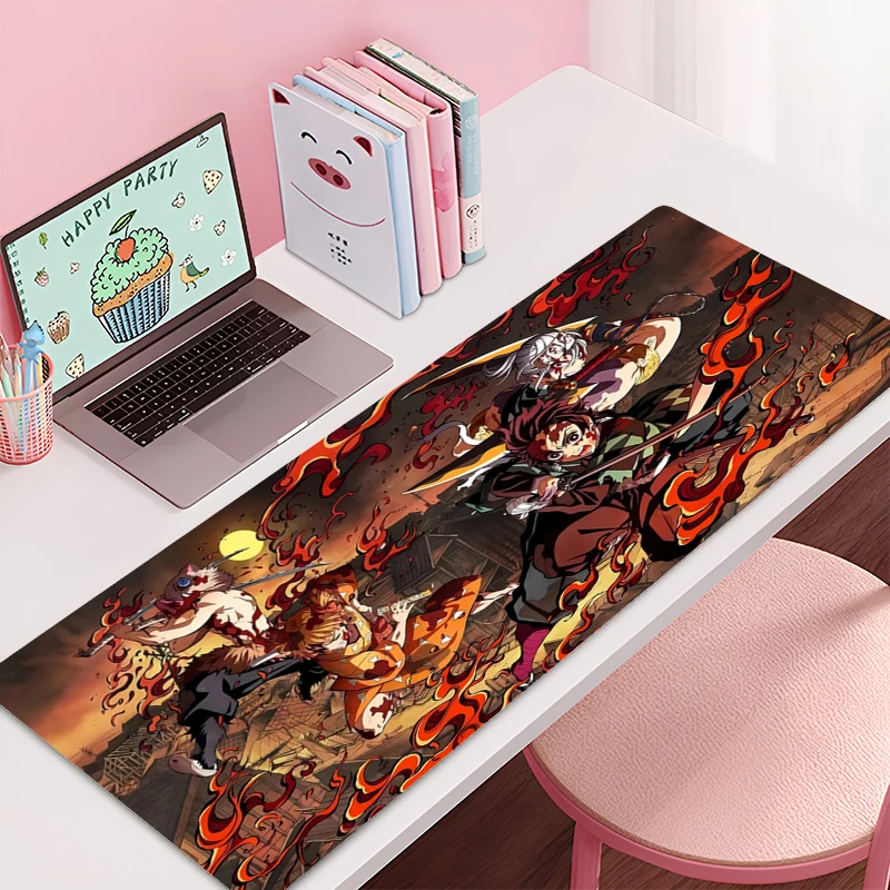 Alas Mouse Besar Demon Slayer Akaza E-sport Game Player Mouse Pad Laptop Keyboard Pad Non-slip Mat Coaster PC HD Karpet Mousepad
