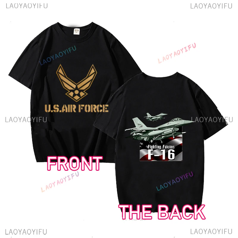 F-16 Fighting Falcon 18th Square US Air Force Men\'s Knit Short sleeved Casual Summer T-shirt